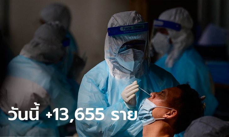ยอดป่วยพุ่งไม่หยุด! โควิดวันนี้ ติดเชื้อเพิ่ม 13,655 ราย ดับเพิ่ม 87 ราย