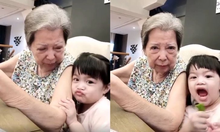 คุณย่าใจละลาย "น้องวีจิ" อ้อนหนักมาก ทั้งนวด ทั้งหอม แฟนๆ แห่เอ็นดู