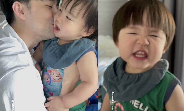 "บีม กวี" ผลัดกันอ้อนกับ "น้องพีร์" มุ้งมิ้งน่ารัก ทำหลงทั้งพ่อทั้งลูก