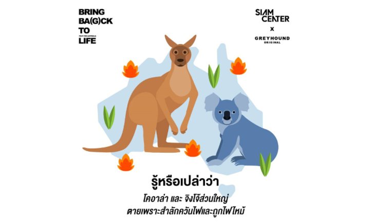 ศูนย์การค้าสยามเซ็นเตอร์จัดกิจกรรม Bring Bags to Life ระดมทุนช่วยเหลือเหตุการณ์ไฟป่าในออสเตรเลีย