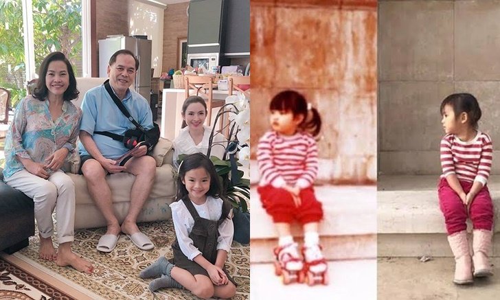 "แอฟ ทักษอร" โพสต์รูปตอนเด็กเทียบ "น้องปีใหม่" คุณปู่ยังมาคอมเมนต์