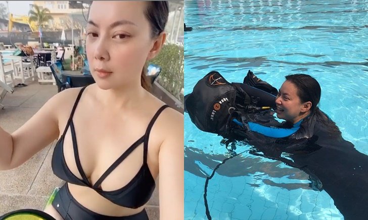"บุ๋ม ปนัดดา" โพสต์คลิปเรียนดำน้ำ แม่ใส่บิกินี่แซ่บๆ อีกแล้ว