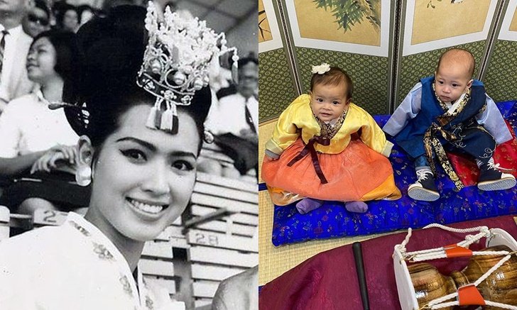 "มีก้า-มีญ่า" ใส่ชุดฮันบก น่ารักไม่ไหวแล้ว "คุณย่าปุ๊ก" ขอเทียบรูปกับหลาน