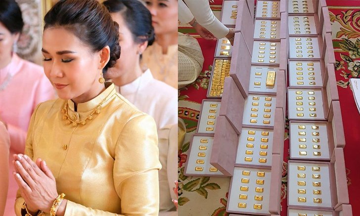 อิ่มบุญ "กาละแมร์" ทำบุญถวายทองคำหนัก 100 บาท หุ้มปลียอดพระธาตุพนม