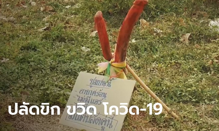 ไม่เชื่ออย่าลบหลู่! ทำปลัดขิกไล่ขวิดโควิด-19 วางไว้ทางสามแพ่ง