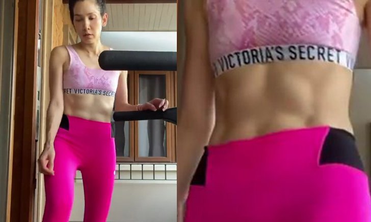 "นุสบา" หน้าหวานแต่หุ่นแซ่บ โชว์ซิกซ์แพ็กเน้นๆ กล้ามท้องคุณแม่ลูก 2 ชัดมาก