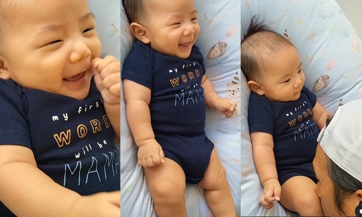 น่ารัก "น้องทะเล" หัวเราะเก่งมาก ยิ้มตาหยีเหมือนพ่อตูนตอนเด็ก