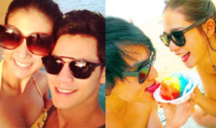 วี๊ดวิ้ว!! คู่รักดารา โชว์หวานริมหาด