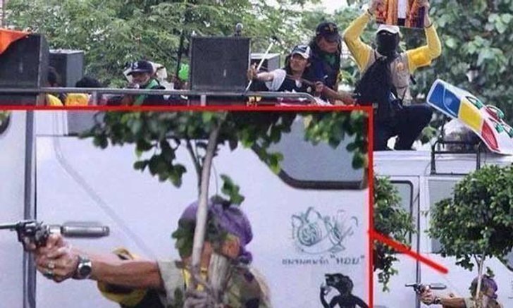 สุเทพ ตอกปึ้ง ย้อมแมวภาพเก่าใส่ร้ายผู้ชุมนุมยิงตำรวจ!