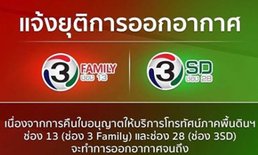โบกมืออำลา ช่อง 13, 28  วันนี้ (30 ก.ย.) ออกอากาศเป็นวันสุดท้าย