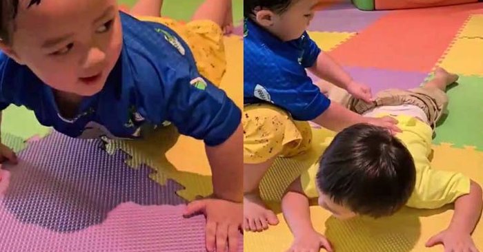 "สายฟ้า-พายุ" นับดังๆ โชว์วิดพื้นฟิตหุ่นเป๊ะ เอ็นดูเจ้าอ้วงเมื่อเห็นพี่สายฟ้ากางเกงหลุด - Sanook