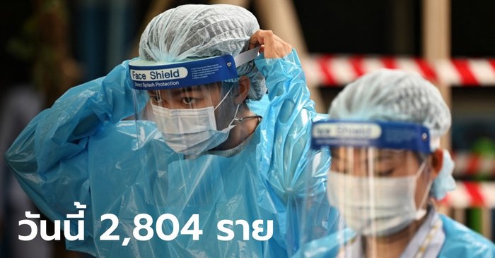 โควิดวันนี้ ไทยติดเชื้อเพิ่ม 2,804 ราย ดับอีก 18 ราย ขณะที่ยอดหายป่วย 4,143 ราย