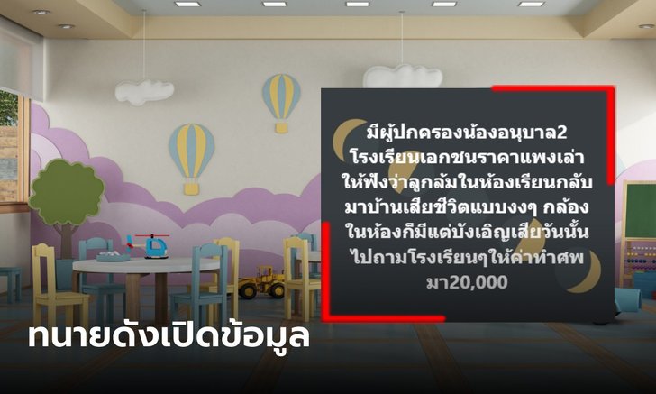 เด็กอนุบาลล้มในห้องเรียน กลับบ้านมาเสียชีวิต รร.จ่าย 2 หมื่น กล้องบังเอิญเสียหมด