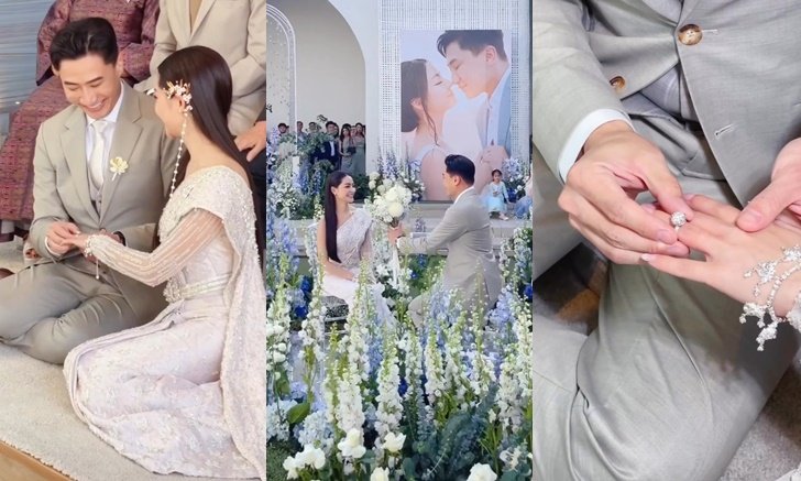 ดาราแต่งงานชื่นมื่นอีกคู่ "พราวฟ้า-เสี่ยโบ๊ท" อย่าลืมแขนเข้าประตูวิวาห์ สินสอดเฝ้าระวังมาก