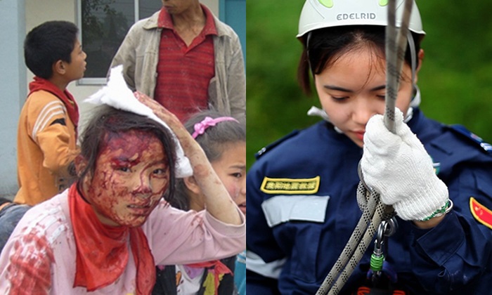 เด็กหญิงเลือดอาบรอดตายแผ่นดินไหว กลายเป็นสาวกู้ภัยในวันนี้
