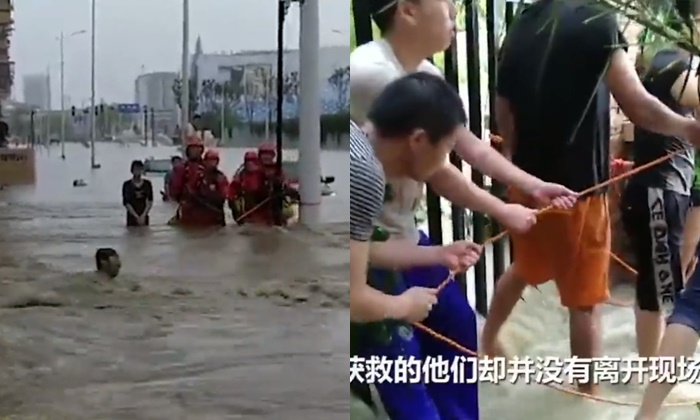 5 หนุ่มจีนรอดตายจากเหตุน้ำป่า ขอเข้าร่วมทีมกู้ภัยช่วยคนอื่นต่อ