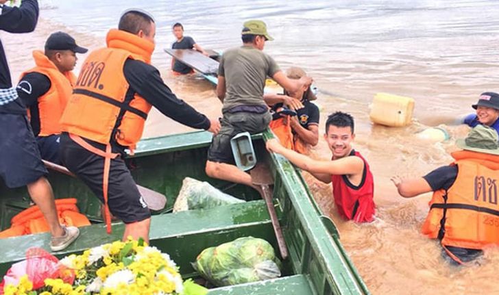 เรือลาวล่มกลางน้ำโขง ตชด.ช่วยทัน 5 ชีวิตรอดตายหวุดหวิด