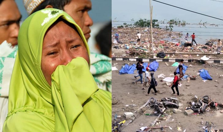 ประมวลภาพ "สึนามิ" ถล่มอินโดนีเซีย หลังแผ่นดินไหวขนาด 7.5 ตายแล้ว 30 ศพ