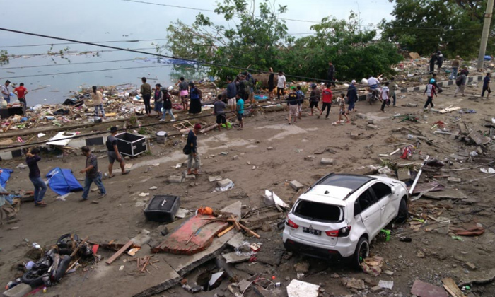 เผยภาพความเสียหาย หลังสึนามิพัดถล่มเมืองปาลู เกาะสุลาเวสี อินโดนีเซีย