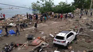 เผยภาพความเสียหาย หลังสึนามิพัดถล่มเมืองปาลู เกาะสุลาเวสี อินโดนีเซีย
