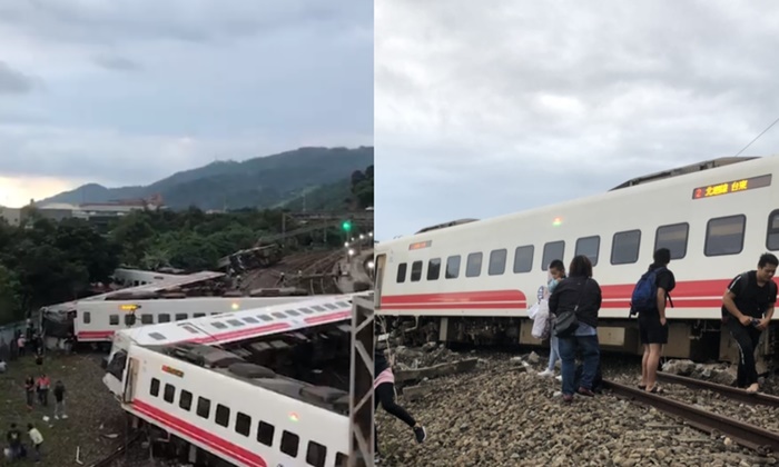 รถไฟไต้หวันตกราง ใกล้เมืองท่องเที่ยวชื่อดัง เสียชีวิต 17 เจ็บนับร้อย