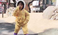 "น้องเป่าเปา" สวมชุดหมีท้าลมหนาว อวดความน่ารักกับอากาศ -9 องศา ที่เกาหลี