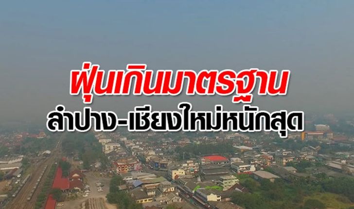 8 จังหวัดทั่วไทย ฝุ่นเกินค่ามาตรฐาน "ลำปาง-เชียงใหม่" หนักที่สุด