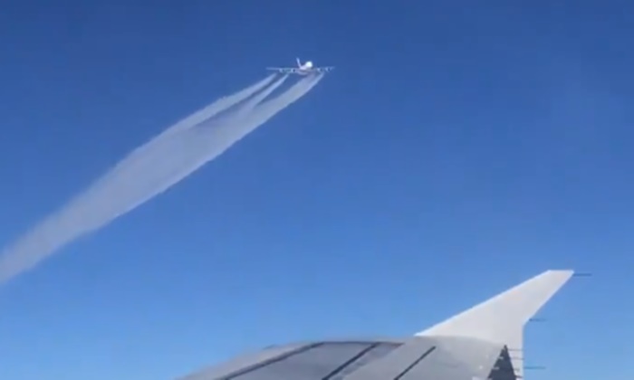 ความเสียวระดับ 35,000 ฟุต นาทีเครื่องบิน 2 ลำ โผล่มาเฉียดกันบนท้องฟ้า