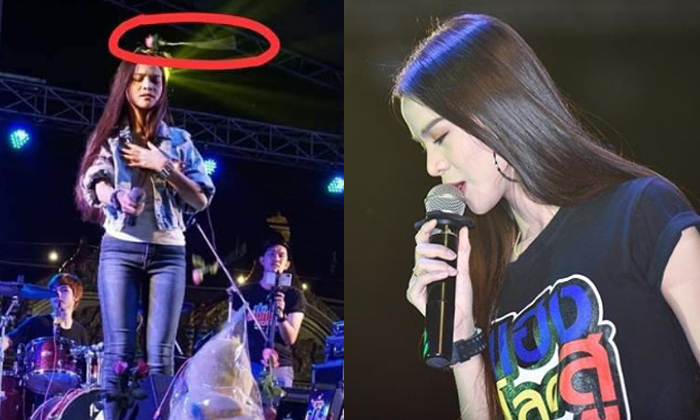 "อาม ชุติมา" ถูกปาดอกไม้ใส่หัวบนเวที ลั่นเป็นการกระทำที่แย่มาก