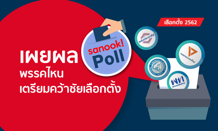 เลือกตั้ง 2562! เผยผล Sanook! Poll พรรคไหนมีแนวโน้มคว้าชัยชนะ