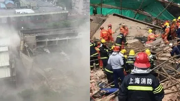 ช็อก ตึกกำลังปรับปรุงใจกลางเซี่ยงไฮ้พังถล่ม คนงานถูกฝัง ดับแล้ว 10 ศพ