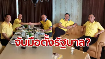 อนุทิน โพสต์ภาพจับมือเลขาธิการพรรคประชาธิปัตย์ พร้อมแคปชั่น "ทำงานกันอยู่"