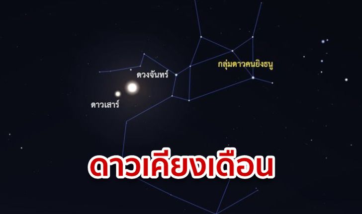 คืนนี้รอชม "ดาวเคียงเดือน" ดาวเสาร์ปรากฏเคียงดวงจันทร์ ห่างประมาณ 2.8 องศา