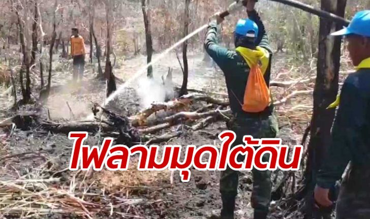 เจ้าหน้าที่หนักใจ! ไฟป่าพรุควนเคร็งลามมุดใต้ดิน เร่งอัดน้ำควบคุม