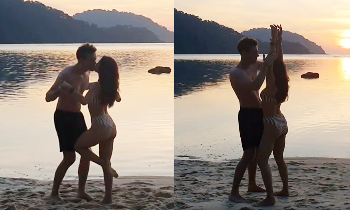 โรแมนติก "วาววา" เต้นรำกับแฟนหนุ่ม ปิดซีนด้วยรอยจูบหวานๆ กลางชายหาด