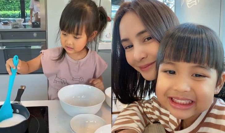 "น้องเจ้าขา" ลูก "กระแต ศุภักษร" ทำขนมชั้นกินเอง บอกเลยฝีมือไม่ธรรมดา