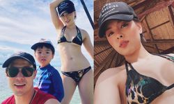 "ลิเดีย" พาลูกและสามีเที่ยวเกาะ แต่คนโฟกัสที่ความเซ็กซี่ของคุณแม่ลูกสอง