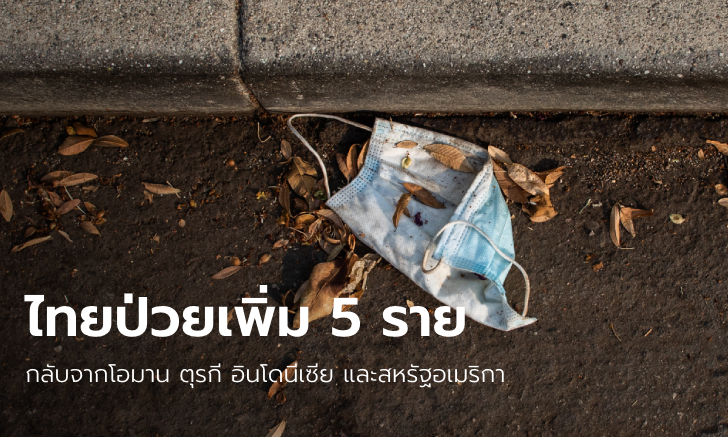 ศบค.รายงานไทยพบผู้ติดเชื้อโควิด-19 เพิ่ม 5 ราย รวมป่วยสะสม 3,402 ราย