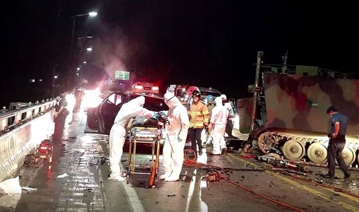 รถลำเลียงพลหุ้มเกราะสหรัฐฯ ชนรถยนต์ในเกาหลีใต้ ดับยกคัน 4 ศพ