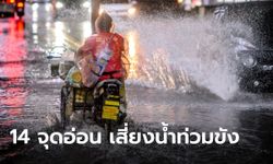 คนกรุงเช็กด่วน! 14 จุดเสี่ยงน้ำท่วมขัง แม้ฝนตกไม่ถึง 60 มิลลิเมตร/ชั่วโมง