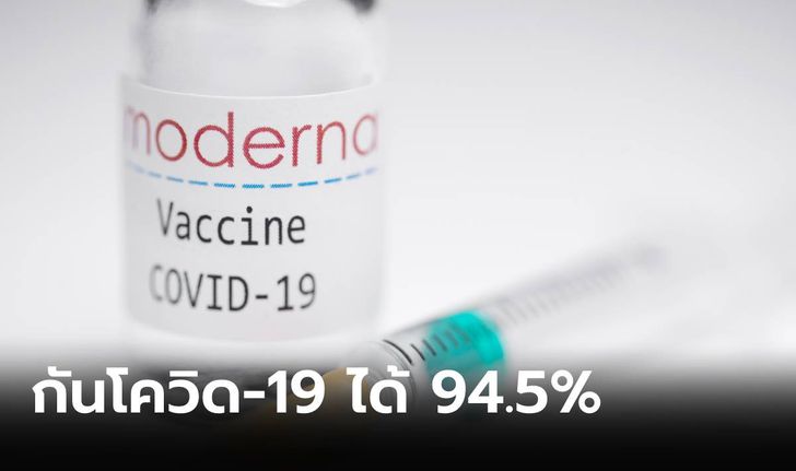 ใกล้เป็นจริง! “Moderna” คิดค้นวัคซีนโควิด-19 ป้องกันได้ถึง 94.5%