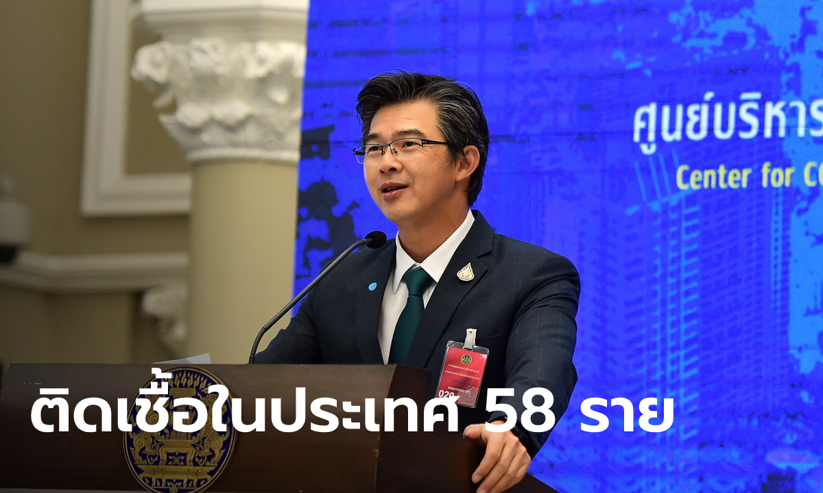 ศบค.แถลงวันนี้ พบผู้ป่วยโควิด-19 รายใหม่ 67 ราย ติดเชื้อในประเทศ 58 ราย