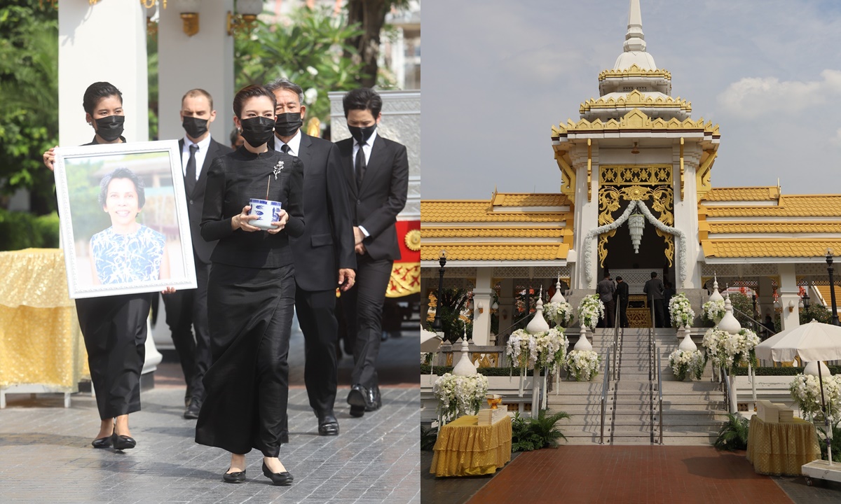 "น้องไบรท์" อาลัยรักส่งคุณแม่เป็นครั้งสุดท้าย พิธีฌาปนกิจคุณแม่มนทิรา