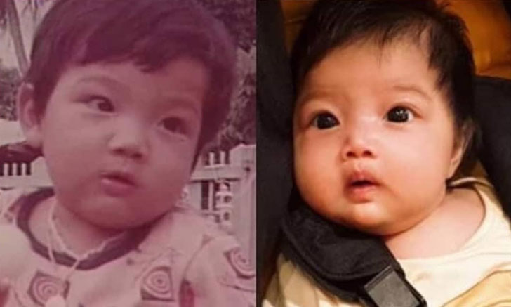 "ศรราม" เทียบรูปตอนเด็กกับ "น้องวีจิ" ความเหมือนพ่อลูก DNA อยู่บนหน้า