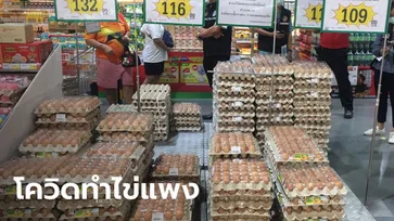 สำรวจตลาดราคาไข่ไก่พุ่งสูง เหตุจากพิษโควิด จังหวัดสีแดงเข้มรับผลกระทบจากการขนส่ง