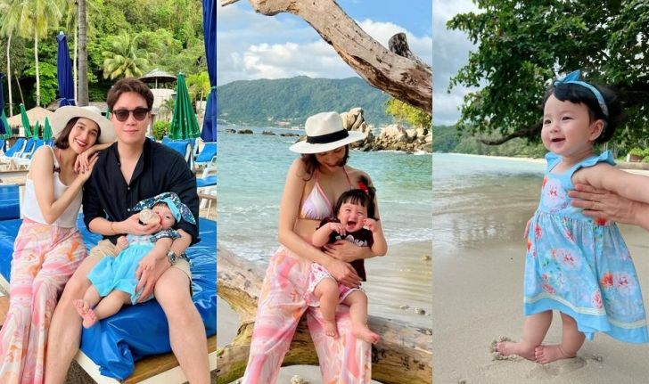 "น้องเมย่า" ลูกสาว "หยาดทิพย์" อารมณ์ดีมาก เดินชิลที่หาดหน้าโรงแรมพ่อ