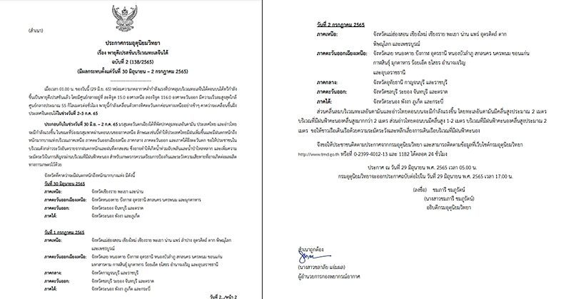 พยากรณ์อากาศจากกรมอุตุนิยมวิทยา