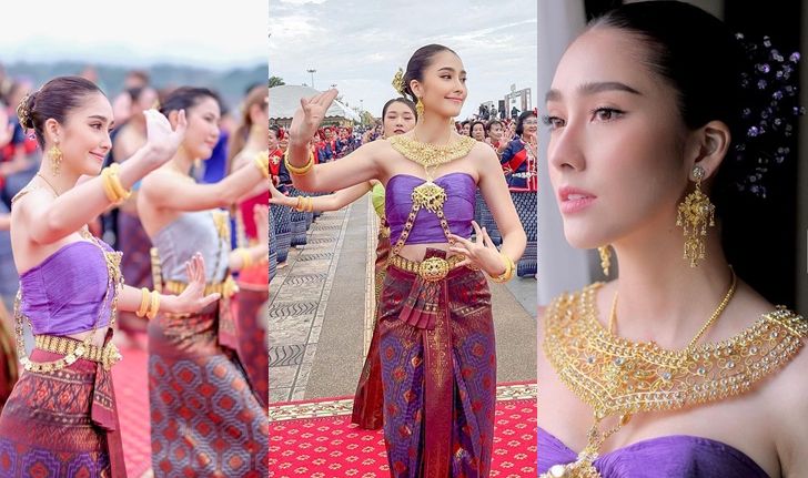 "ฮาน่า" นางรำชุดม่วงนางเอกสาวสวยที่คนพูดถึง ทำหลุดโฟกัส "ณิชา"