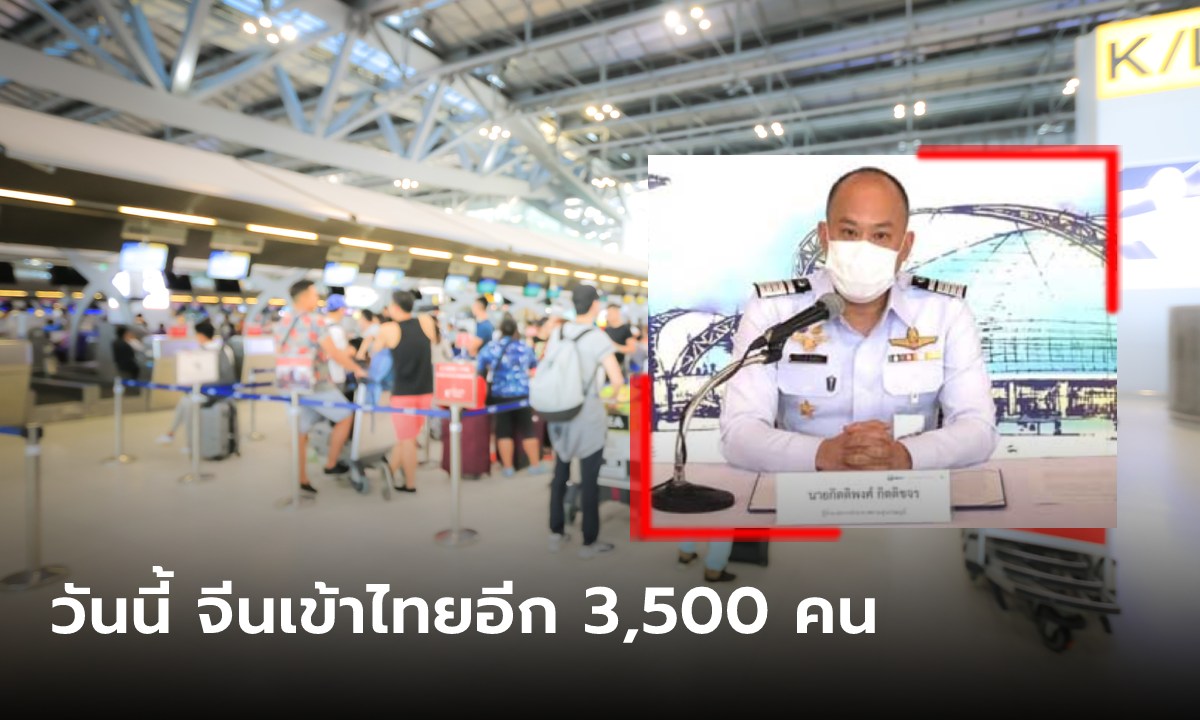 ผอ.สุวรรณภูมิ เผยวันนี้ นทท.จีน เข้าไทยอีก 3,500 คน ยืนยันภาพรวมเรียบร้อยดี