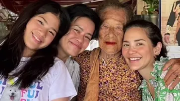 "อ้อม พิยดา" พาน้องสาวและลูกสาว เยี่ยมคุณชวดวัย 99 ปี โมเมนต์น่ารักอบอุ่นมาก